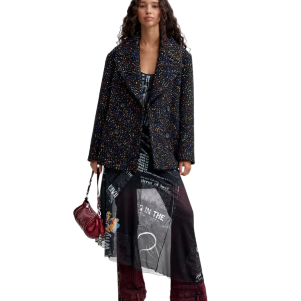 Desigual - Γυναικείο Ημίπαλτο Bottone 26WWEW21-2000 Μαύρο