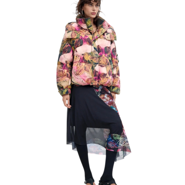 Desigual - Γυναικείο Κοντό Φουσκωτό Μπουφάν Orchid Lacroix 26WWEW04-3021 Πολύχρωμο 26WWEW04-3021