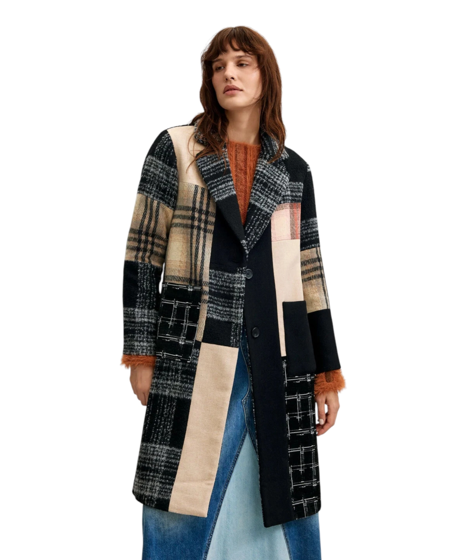 Desigual – Γυναικείο Μακρύ Παλτό Parches 26WWEW23-2000 ΜαύροΜπεζ (3) Desigual - Γυναικείο Μακρύ Παλτό Parches 26WWEW23-2000 Μαύρο/Μπεζ 26WWEW23-2000
