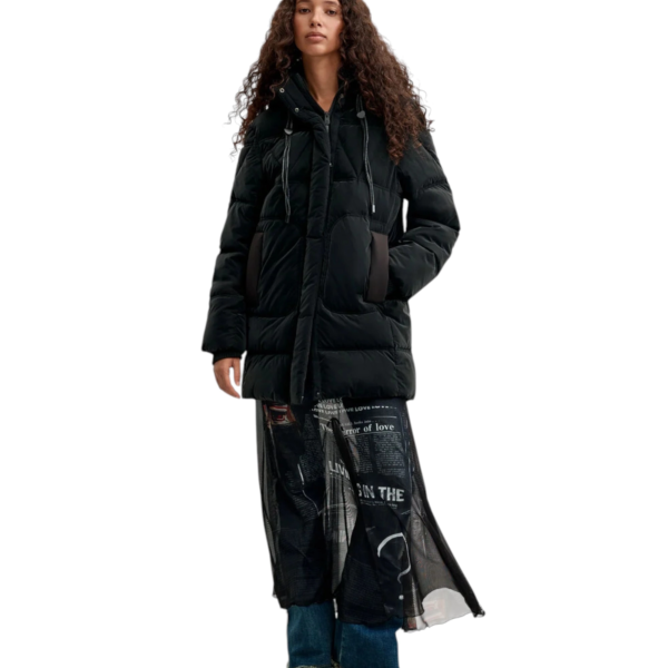 Desigual - Γυναικείο Μακρύ Φουσκωτό Μπουφάν Priscilla 26WWEW54-2000 Μαύρο