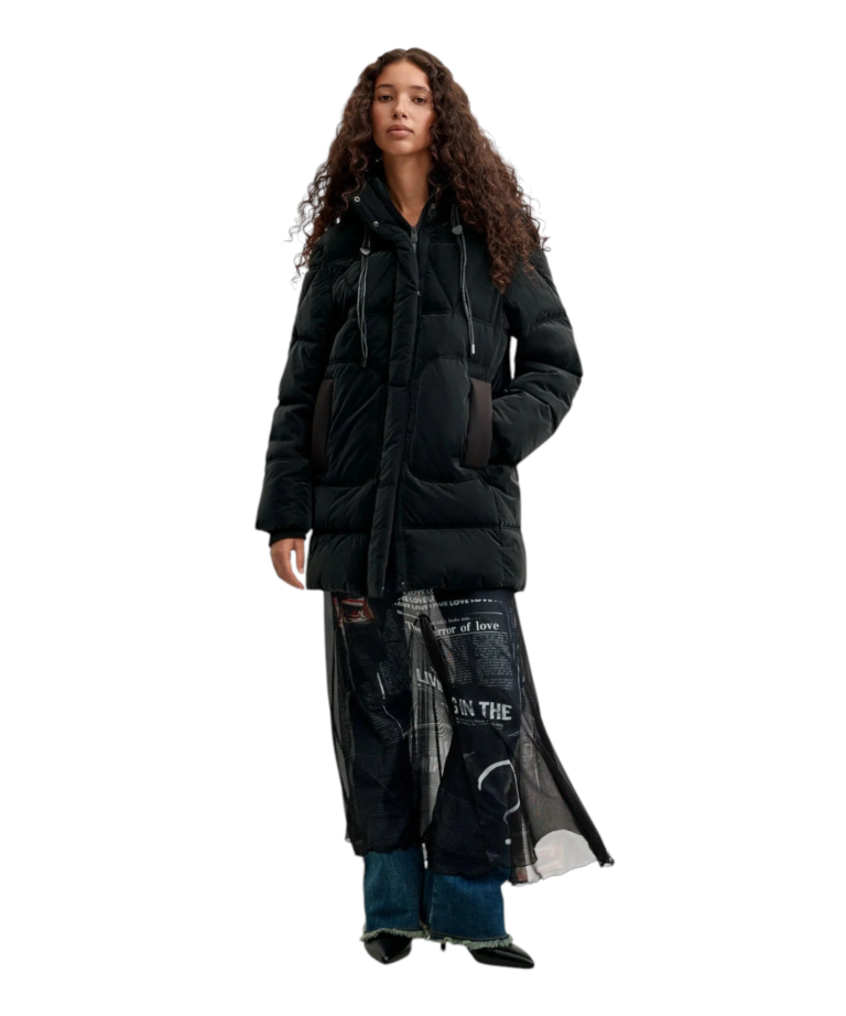 Desigual - Γυναικείο Μακρύ Φουσκωτό Μπουφάν Priscilla 26WWEW54-2000 Μαύρο
