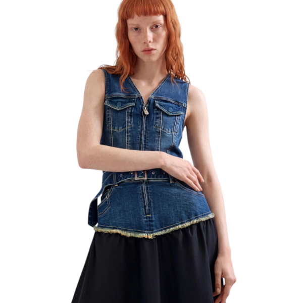 Desigual - Γυναικείο Φόρεμα Denim Χωρίς Μανίκια Gigi 26WWVD03-5053 Μπλε/Μαύρο 26WWVD03-5053