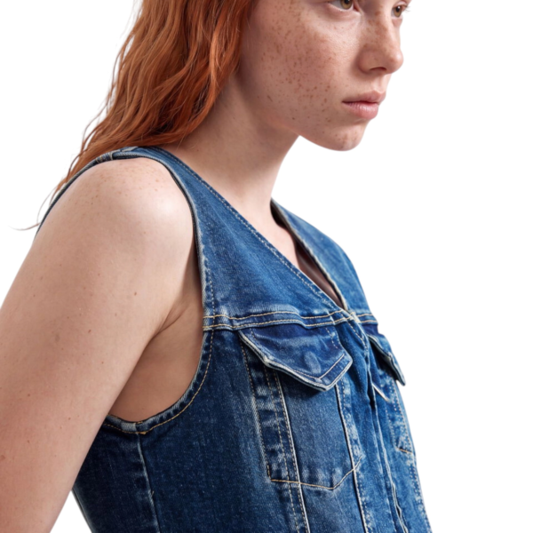 Desigual - Γυναικείο Φόρεμα Denim Χωρίς Μανίκια Gigi 26WWVD03-5053 Μπλε/Μαύρο 26WWVD03-5053