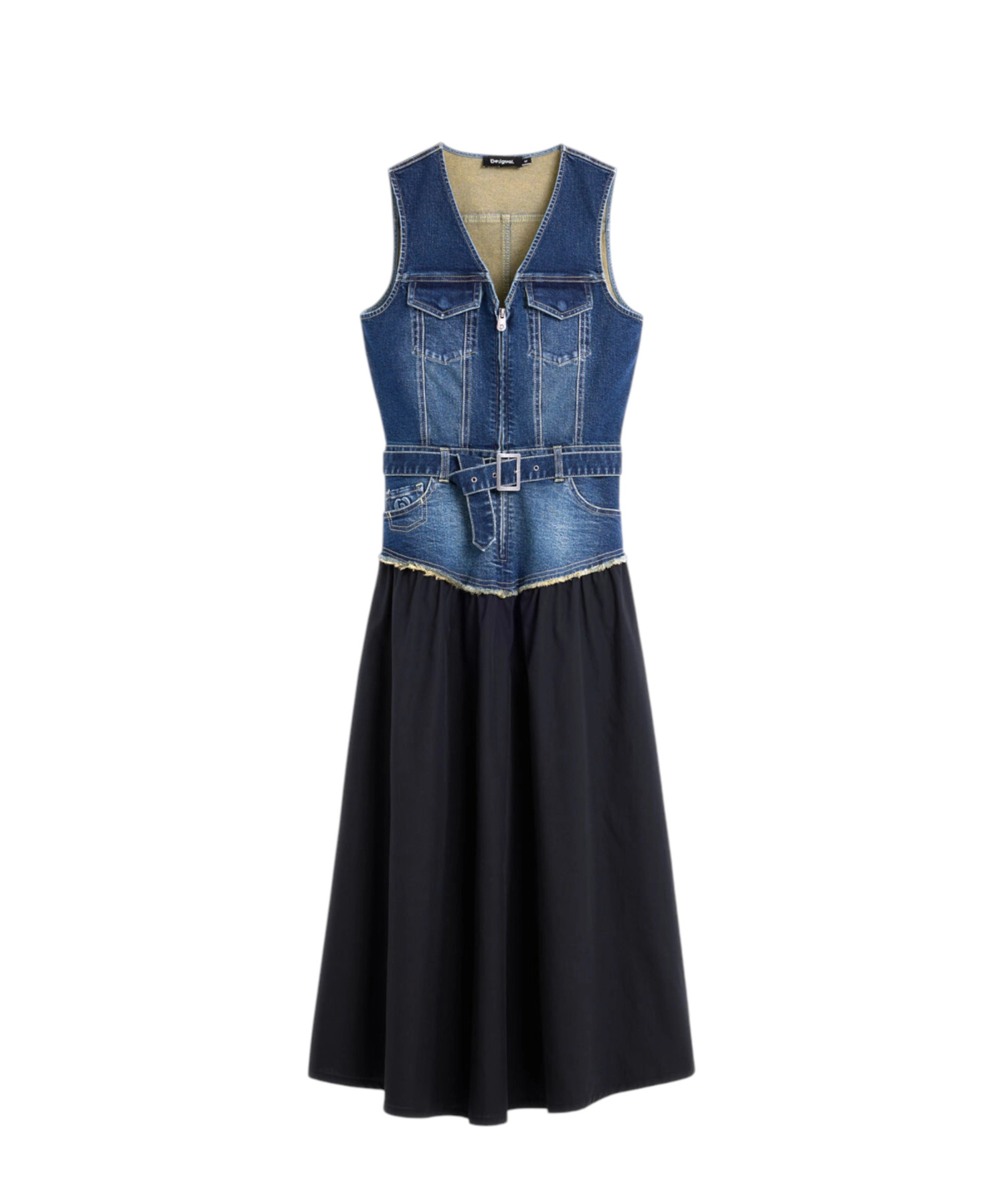 Desigual – Γυναικείο Τζιν Παντελόνι Gigi 26WWVD03-5053 ΜπλεΜαύρο (5) Desigual - Γυναικείο Φόρεμα Denim Χωρίς Μανίκια Gigi 26WWVD03-5053 Μπλε/Μαύρο 26WWVD03-5053
