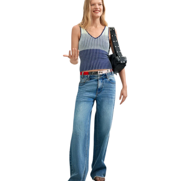 Desigual - Γυναικείο Τζιν Παντελόνι Jeans Belt 26WWDD12-5008 Μπλε 26WWDD12-5008