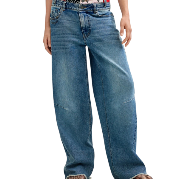 Desigual - Γυναικείο Τζιν Παντελόνι Jeans Belt 26WWDD12-5008 Μπλε