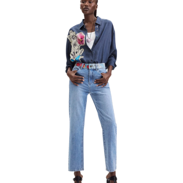 Desigual - Γυναικείο Τζιν Παντελόνι Woodstock 26WWDD06-5053 Μπλε Ανοιχτό 26WWDD06-5053