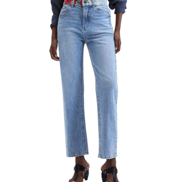 Desigual - Γυναικείο Τζιν Παντελόνι Woodstock 26WWDD06-5053 Μπλε Ανοιχτό