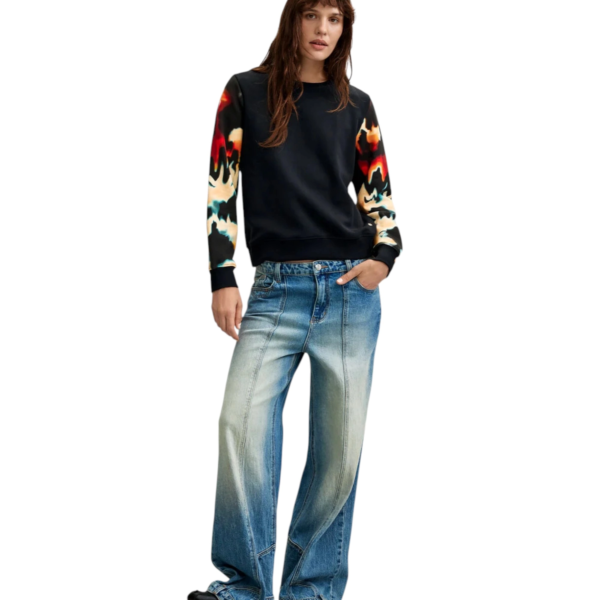 Desigual - Γυναικείο Φούτερ Estocolmo 26WWSK08-2000 Μαύρο με Σχέδια