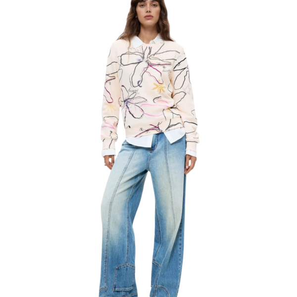 Desigual - Γυναικείο Φούτερ Flower 26WWSK06-1000 Λευκό Φλοράλ 26WWSK06-1000