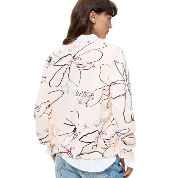 Desigual - Γυναικείο Φούτερ Flower 26WWSK06-1000 Λευκό Φλοράλ 26WWSK06-1000