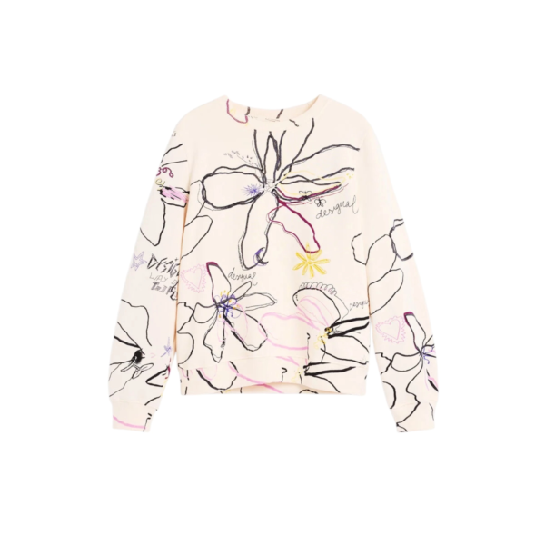 Desigual - Γυναικείο Φούτερ Flower 26WWSK06-1000 Λευκό Φλοράλ 26WWSK06-1000