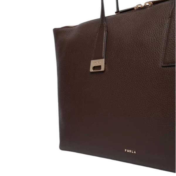 Furla - Γυναικεία Δερμάτινη Τσάντα Ώμου/Χειρός Olivia L Tote WB01940-HSF000-4284S Καφέ WB01940-HSF000-4284S