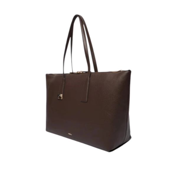 Furla - Γυναικεία Δερμάτινη Τσάντα Ώμου/Χειρός Olivia L Tote WB01940-HSF000-4284S Καφέ WB01940-HSF000-4284S