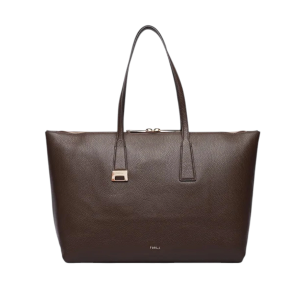 Furla - Γυναικεία Δερμάτινη Τσάντα Ώμου/Χειρός Olivia L Tote WB01940-HSF000-4284S Καφέ