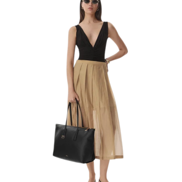 Furla - Γυναικεία Δερμάτινη Τσάντα Ώμου/Χειρός Olivia L Tote WB01940-HSF000-O6000 Μαύρο WB01940-HSF000-O6000