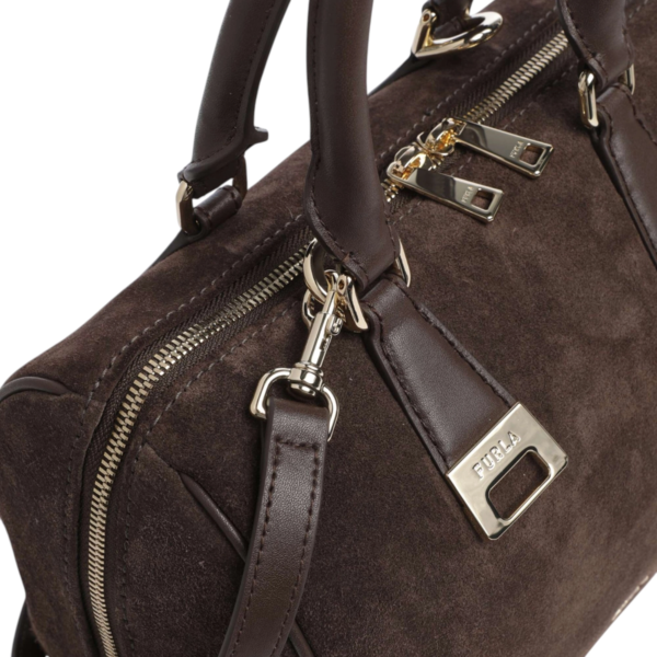 Furla - Γυναικεία Δερμάτινη Τσάντα Ώμου/Χειρός Olivia M Boston WB02148-BX4018-3244S Καφέ WB02148-BX4018-3244S