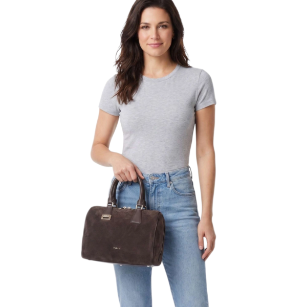 Furla - Γυναικεία Δερμάτινη Τσάντα Ώμου/Χειρός Olivia M Boston WB02148-BX4018-3244S Καφέ WB02148-BX4018-3244S