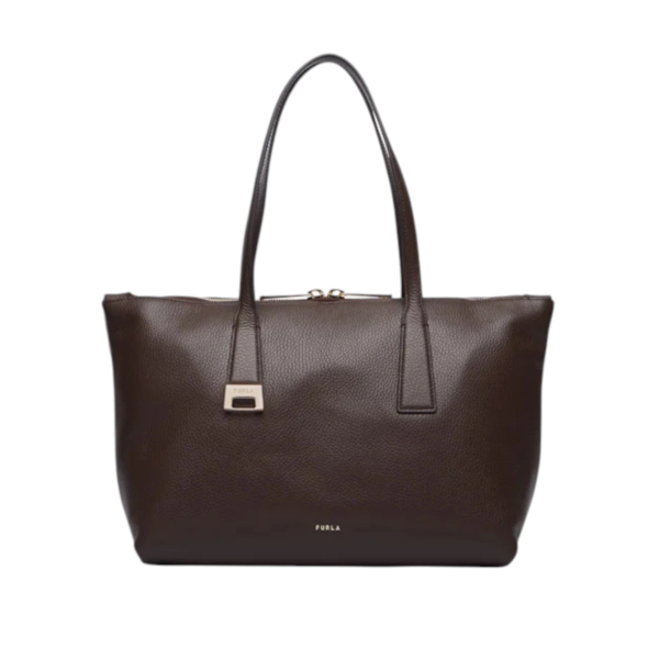 Furla - Γυναικεία Δερμάτινη Τσάντα Ώμου/Χειρός Olivia M Tote WB01977-HSF000-4284S Καφέ