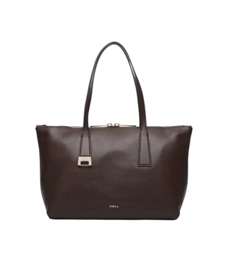 Furla - Γυναικεία Δερμάτινη Τσάντα Ώμου/Χειρός Olivia M Tote WB01977-HSF000-4284S Καφέ