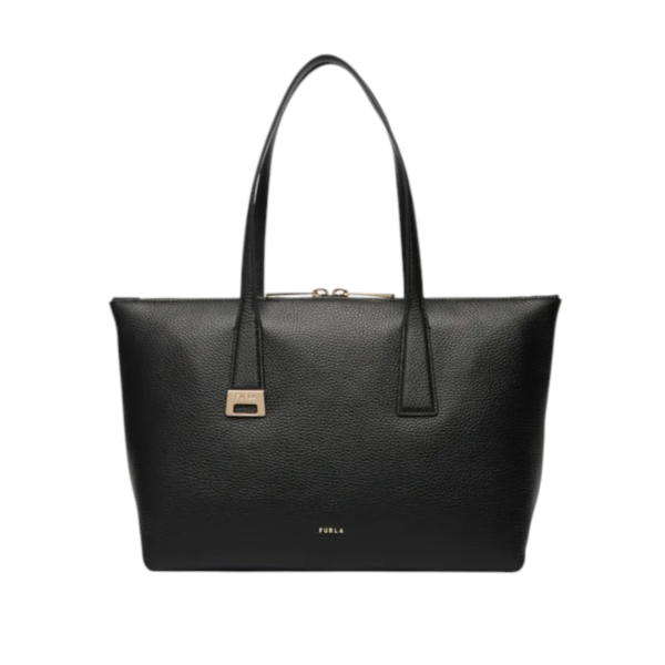 Furla - Γυναικεία Δερμάτινη Τσάντα Ώμου/Χειρός Olivia M Tote WB01977-HSF000-O6000 Μαύρο