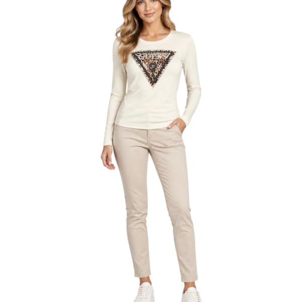 Guess - Γυναικεία Μακρυμάνικη Μπλούζα W6BI57K7387-G012 Μπεζ W6BI57K7387-G012