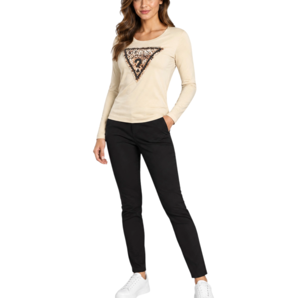 Guess - Γυναικεία Μακρυμάνικη Μπλούζα W6BI57K7387-G1H1 Μπεζ W6BI57K7387-G1H1