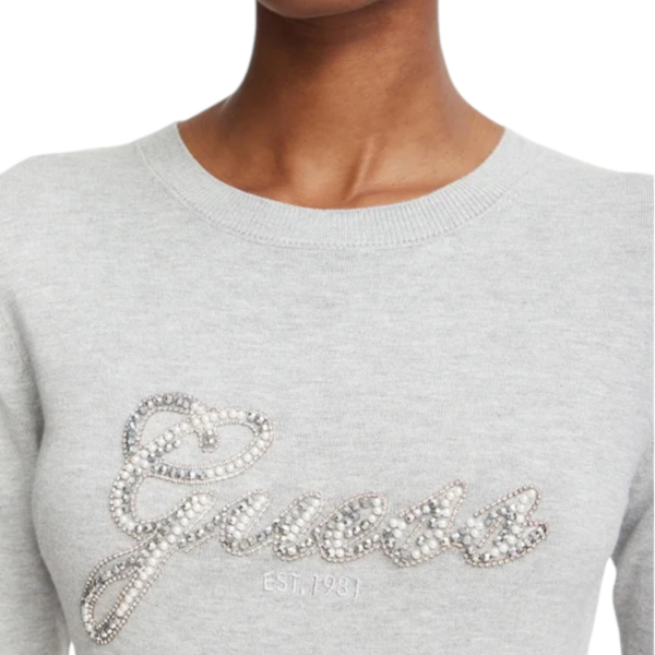 Guess - Γυναικεία Πλεκτή Μπλούζα W6BR53Z1454-MGY Γκρι W6BR53Z1454-MGY