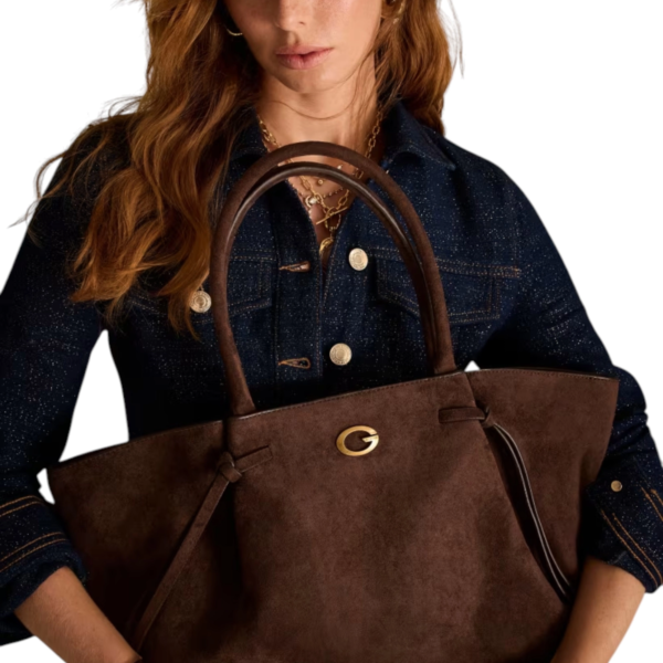 Guess - Γυναικεία Τσάντα Ώμου Emelie Logo HWSG2237230-ESP Σκούρο Καφέ HWSG2237230-ESP