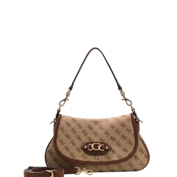 Guess - Γυναικεία Τσάντα Ώμου/Χειρός Samantha HWJG2313190-LGW Καφέ HWJG2313190-LGW