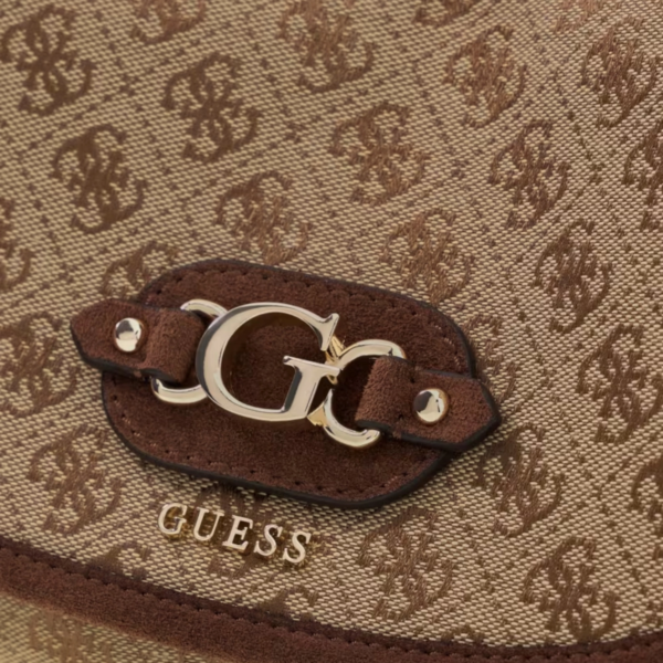 Guess - Γυναικεία Τσάντα Ώμου/Χειρός Samantha HWJG2313190-LGW Καφέ HWJG2313190-LGW