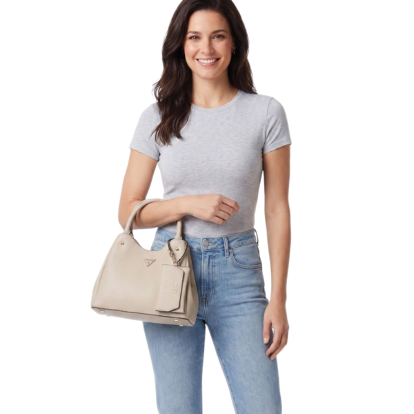Guess - Γυναικεία Τσάντα Ώμου/Χιαστί Lorella HWBG2306220-BON Εκρού HWBG2306220-BON