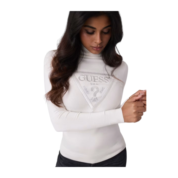 Guess - Γυναικείο Πουλόβερ Ζιβάγκο Slim Fit W6BR54Z1455-G012 Λευκό W6BR54Z1455-G012