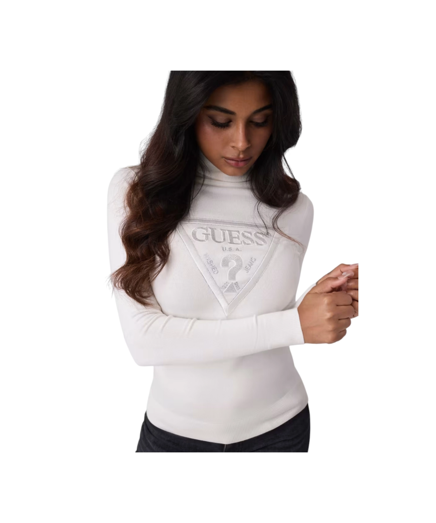 Guess – Γυναικείο Πουλόβερ Ζιβάγκο Slim Fit W6BR54Z1455-G012 Λευκό (4) Guess - Γυναικείο Πουλόβερ Ζιβάγκο Slim Fit W6BR54Z1455-G012 Λευκό W6BR54Z1455-G012