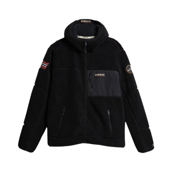 Napapijri - Ανδρική Ζακέτα Fleece Yupik FZ5 Regular Fit NP0A8AZU-941 Μαύρο NP0A8AZU941