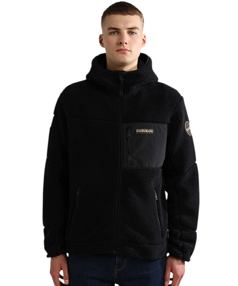 Napapijri - Ανδρική Ζακέτα Fleece Yupik FZ5 Regular Fit NP0A8AZU-941 Μαύρο