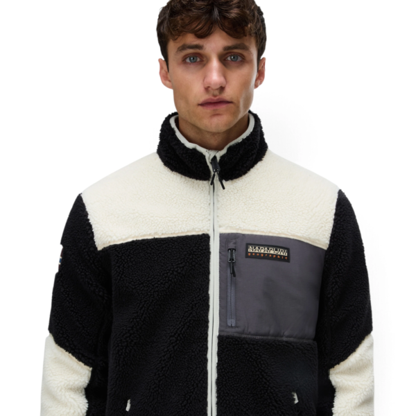 Napapijri - Ανδρική Ζακέτα Fleece Yupik FZ5 Regular Fit NP0A8AZU-MCB Μαύρο NP0A8AZUMCB