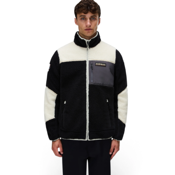 Napapijri - Ανδρική Ζακέτα Fleece Yupik FZ5 Regular Fit NP0A8AZU-MCB Μαύρο NP0A8AZUMCB