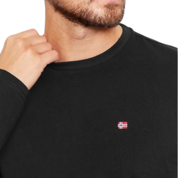 Napapijri - Ανδρική Μακρυμάνικη Μπλούζα Salis Jersey Long Sleeve NP0A4HN7-041 Μαύρο NP0A4HN7041
