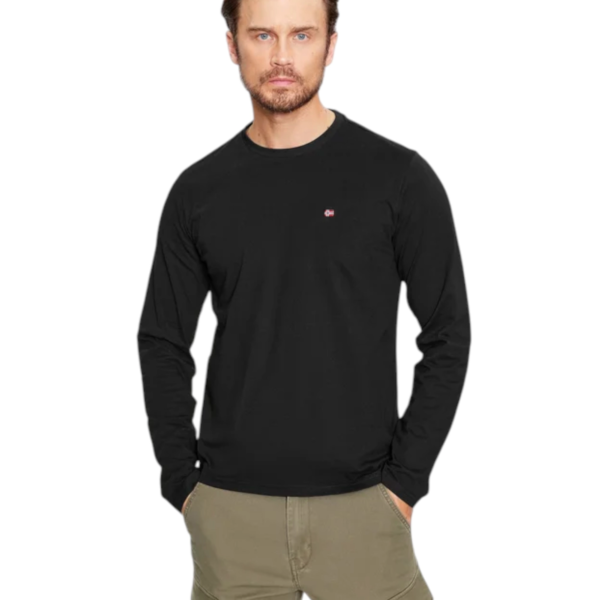 Napapijri - Ανδρική Μακρυμάνικη Μπλούζα Salis Jersey Long Sleeve NP0A4HN7-041 Μαύρο