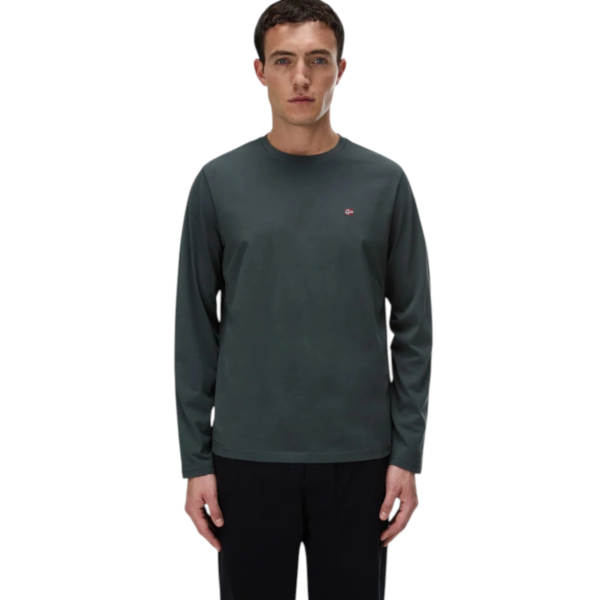 Napapijri - Ανδρική Μακρυμάνικη Μπλούζα Salis Jersey Long Sleeve NP0A4HN7-G1S Πράσινο
