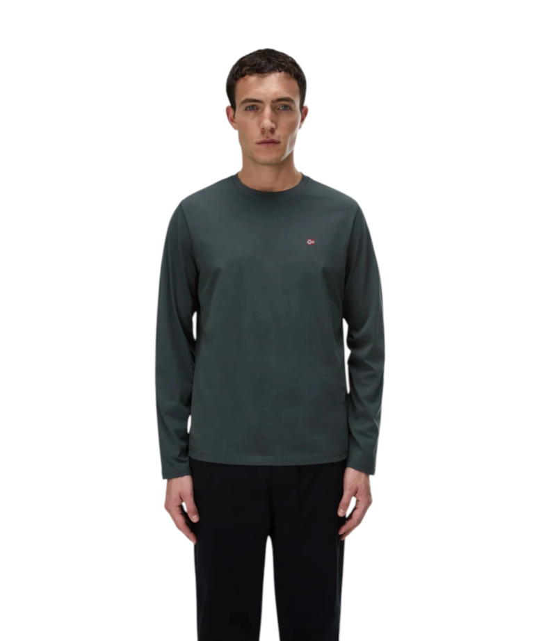 Napapijri - Ανδρική Μακρυμάνικη Μπλούζα Salis Jersey Long Sleeve NP0A4HN7-G1S Πράσινο