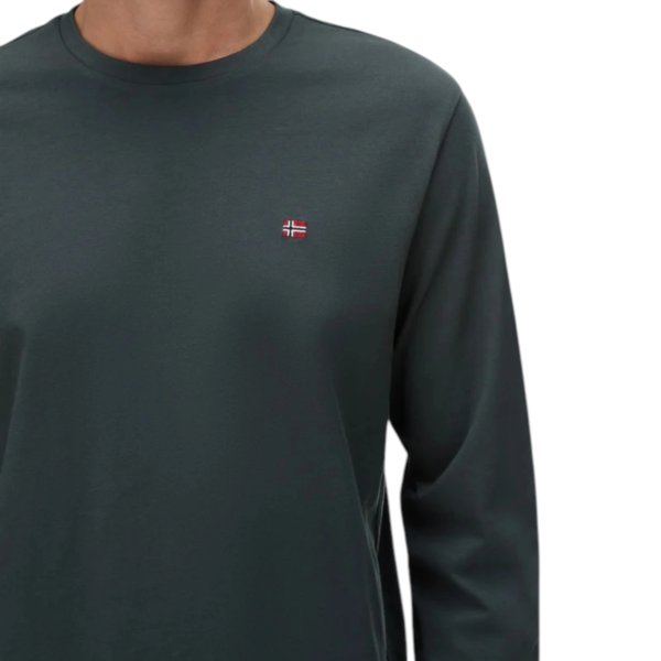 Napapijri - Ανδρική Μακρυμάνικη Μπλούζα Salis Jersey Long Sleeve NP0A4HN7-G1S Πράσινο NP0A4HN7G1S