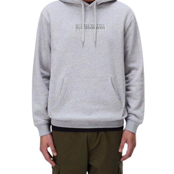 Napapijri - Ανδρικό Φούτερ Με Κουκούλα B-Box Logo NP0A8BLT-795 Γκρι