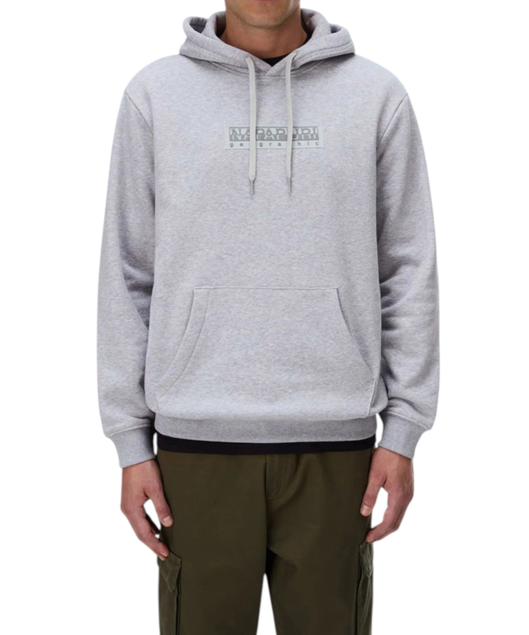 Napapijri - Ανδρικό Φούτερ Με Κουκούλα B-Box Logo NP0A8BLT-795 Γκρι