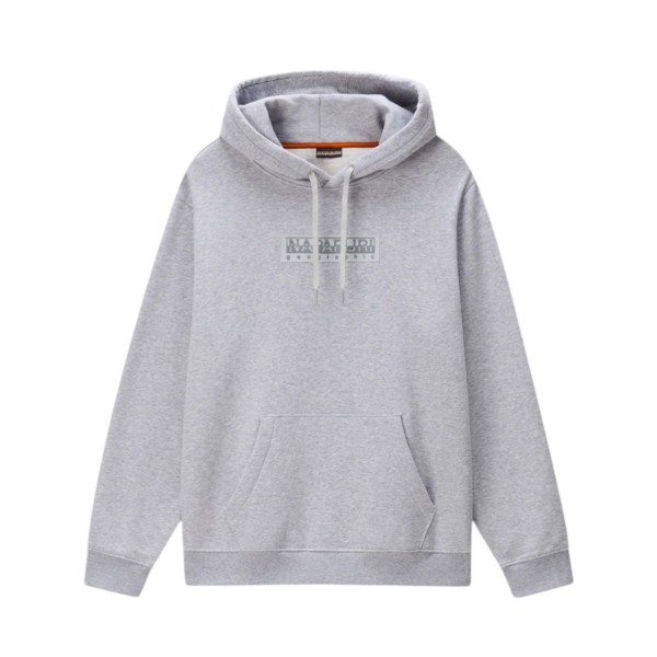Napapijri - Ανδρικό Φούτερ Με Κουκούλα B-Box Logo NP0A8BLT-795 Γκρι NP0A8BLT795