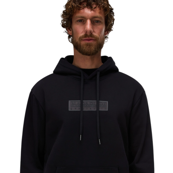 Napapijri - Ανδρικό Φούτερ Με Κουκούλα B-Box Logo NP0A8BLT-941 Μαύρο NP0A8BLT941