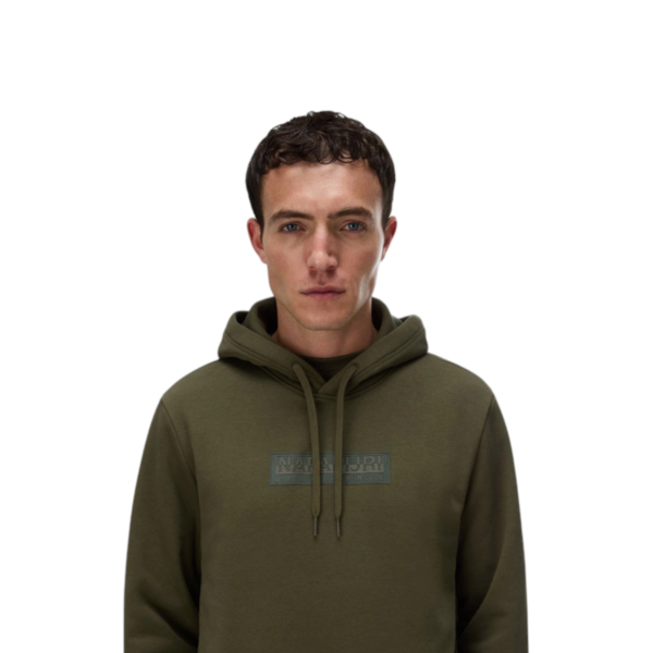 Napapijri - Ανδρικό Φούτερ Με Κουκούλα B-Box Logo NP0A8BLT-G1F Πράσινο NP0A8BLTG1F