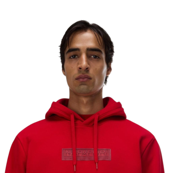 Napapijri - Ανδρικό Φούτερ Με Κουκούλα B-Box Logo NP0A8BLT-R1F Κόκκινο NP0A8BLTR1F