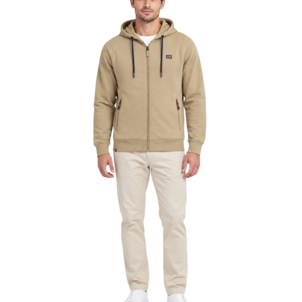 Norway Nautical School - Ανδρική Ζακέτα Φούτερ 852742-BEIGE Μπεζ